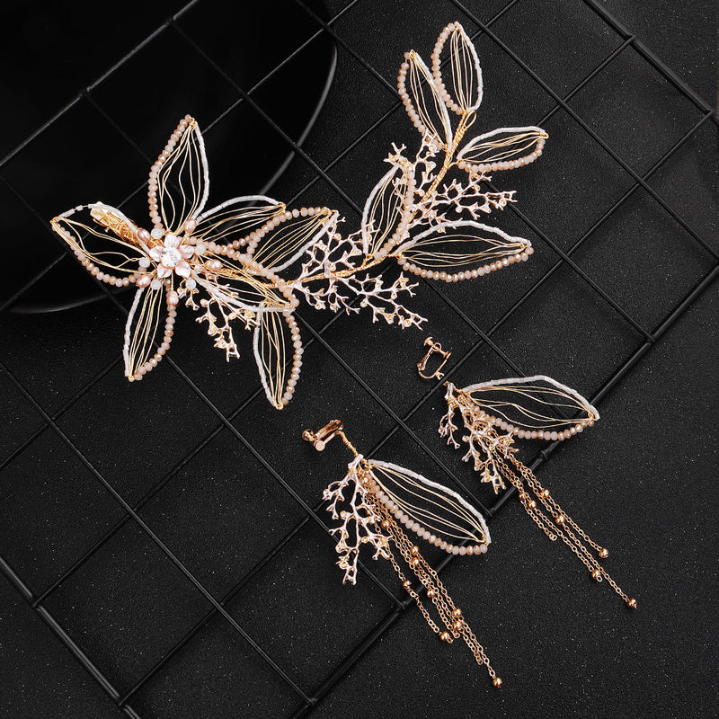 Jewelry pearl flower headdress