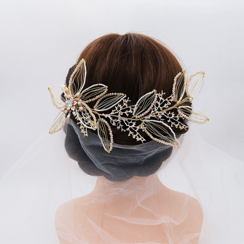 Jewelry pearl flower headdress